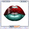 Vibrant Mouth Design featuring Lebanon Flag Colors PNG