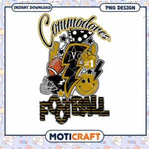 Vibrant Commodores Football PNG Design for Instant Use