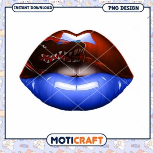 Vibrant Colorful PNG Lip Art Design for Instant Download