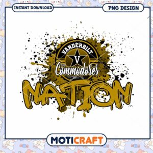 Vanderbilt Commodores Nation PNG Design Instant Download
