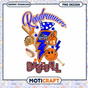 UTSA Roadrunners Baseball PNG Design Instant Download