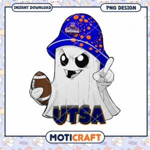 UTSA Ghost Football PNG Design Instant Download Artwork