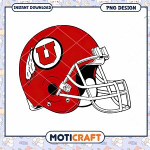 Utah Utes Football Helmet PNG Design Instant Download
