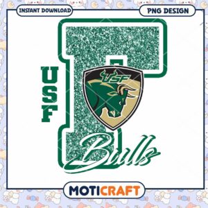 USF Bulls Glittery PNG Design Instant Download Art