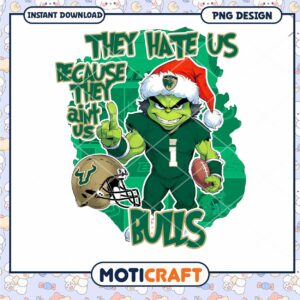 USF Bulls Cartoon Design They Hate Us Instant Download PNG