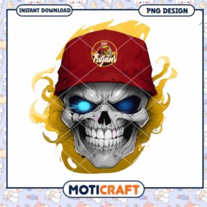 USC Trojans Skull Graphic PNG Instant Download Design