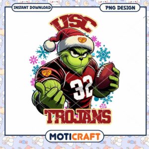USC Trojans Grinch Football PNG Design Download 32