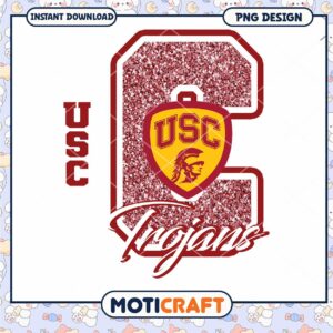 USC Trojans Glitter C Letter PNG Instant Download Design