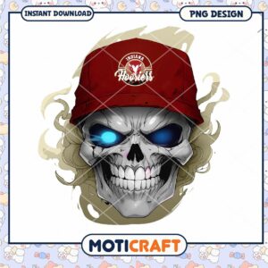 Unique Skull Design with Indiana Hoosiers Cap PNG Art