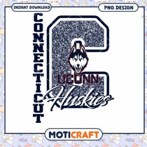 UConn Huskies Connecticut Glitter Number 6 PNG Design
