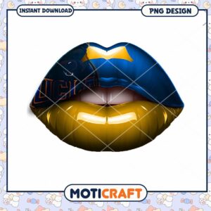 UCLA Themed Lip Art PNG Instant Download Design
