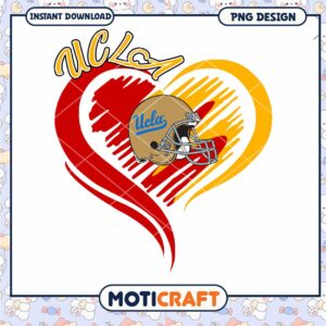 UCLA Football Heart PNG Design Instant Download Art