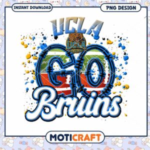 UCLA Bruins Go Team Spirit PNG Design Instant Download