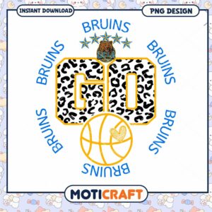 UCLA Bruins Go Basketball Leopard Print PNG Design Download