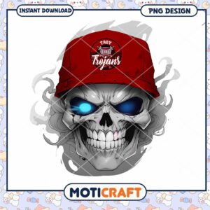 Troy Trojans Skull PNG Design for Instant Download