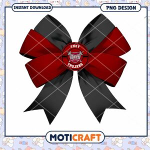 Troy Trojans Black and Red Bow PNG Design Download