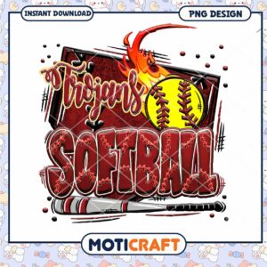 Trojans Softball Team PNG Design for Instant Download