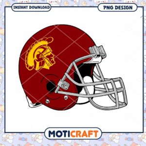 Trojan Football Helmet Graphic PNG Instant Download Design
