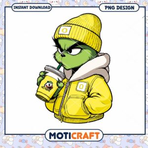 Trendy Grinch Cartoon Character PNG Download Design