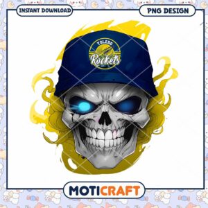 Toledo Rockets Skull PNG Design for Sports Fans