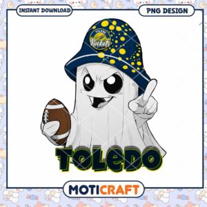 Toledo Rockets Ghost Football PNG Design Download