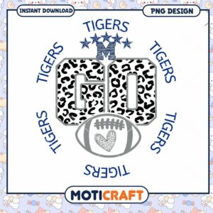 Tigers Go Football PNG Design Instant Download Art
