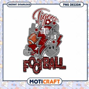 Tigers Football SVG Design for Instant Download PNG