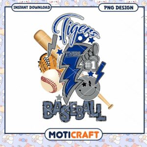Tigers Baseball Youth Team Spirit PNG Design Download