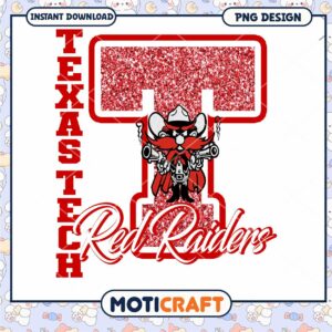 Texas Tech Red Raiders Glitter Design PNG Downloadable Art