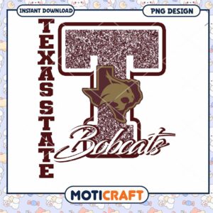 Texas State Bobcats Glitter Logo PNG Instant Download