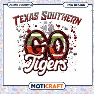 Texas Southern Go Tigers PNG Design Instant Download