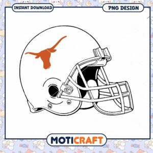 Texas Longhorns Football Helmet PNG Design Downloadable Art