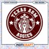 Texas A&M Aggies Starbuck Style PNG Design Download