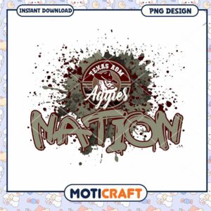 Texas A&M Aggies Nation PNG Design Instant Download