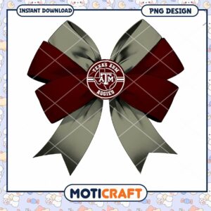 Texas A&M Aggies Bow PNG Instant Download Design