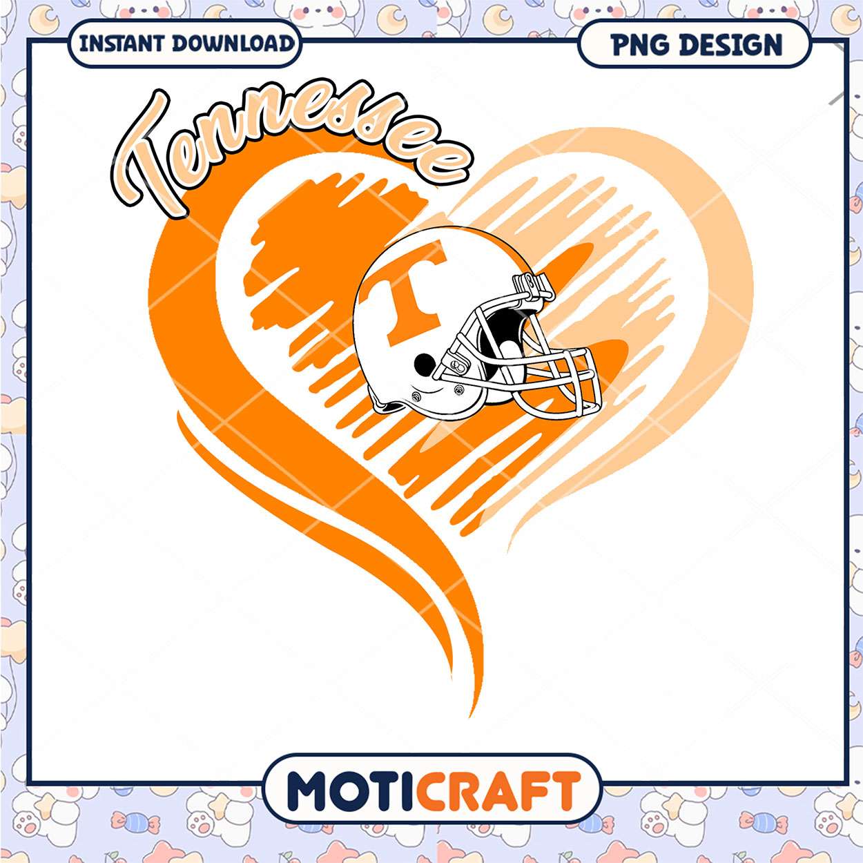 Tennessee Heart Design with Football Helmet PNG File Tennessee Heart Design with Football Helmet PNG File