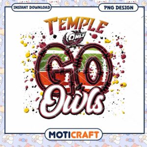 Temple Owls Go Owls PNG Design Instant Download Art