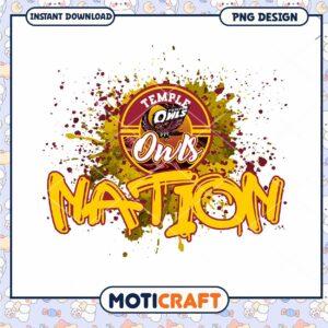 Temple Owls Nation PNG Design Download for Fans