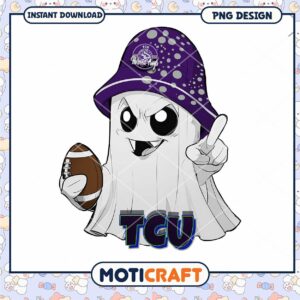 TCU Horned Frogs Ghost Football PNG Instant Download