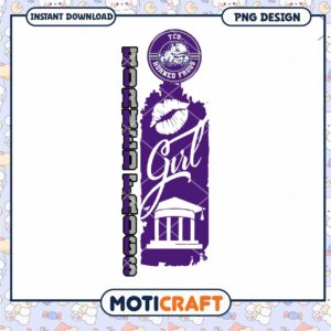 TCU Horned Frogs Girl PNG Design for Instant Download