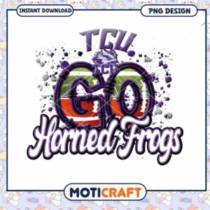TCU Go Horned Frogs Colorful PNG Instant Download Design