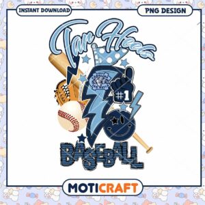 Tar Heels Baseball Graphic PNG Instant Download Design