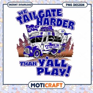 Tailgating Harder Party Bus Fun PNG Design Download