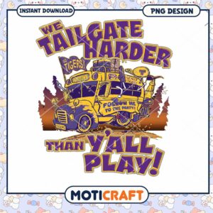 Tailgate Harder Party PNG Design for Football Fans