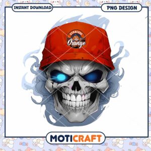 Syracuse Orange Skull Design PNG Download for Fans