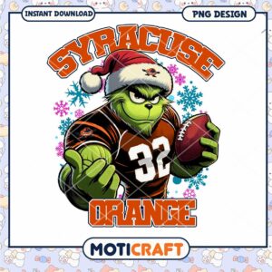 Syracuse Orange Grinch Football PNG Digital Download Art