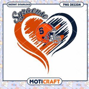 Syracuse Orange Heart PNG Design Instant Download Art
