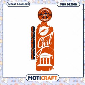 Syracuse Orange Girl PNG Design Instant Download Art