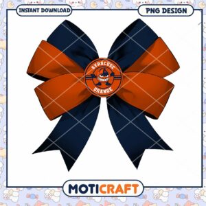 Syracuse Orange Bow PNG Design Instant Download Art