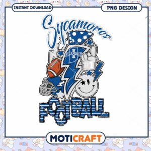 Sycamores Football PNG Design Instant Download Art